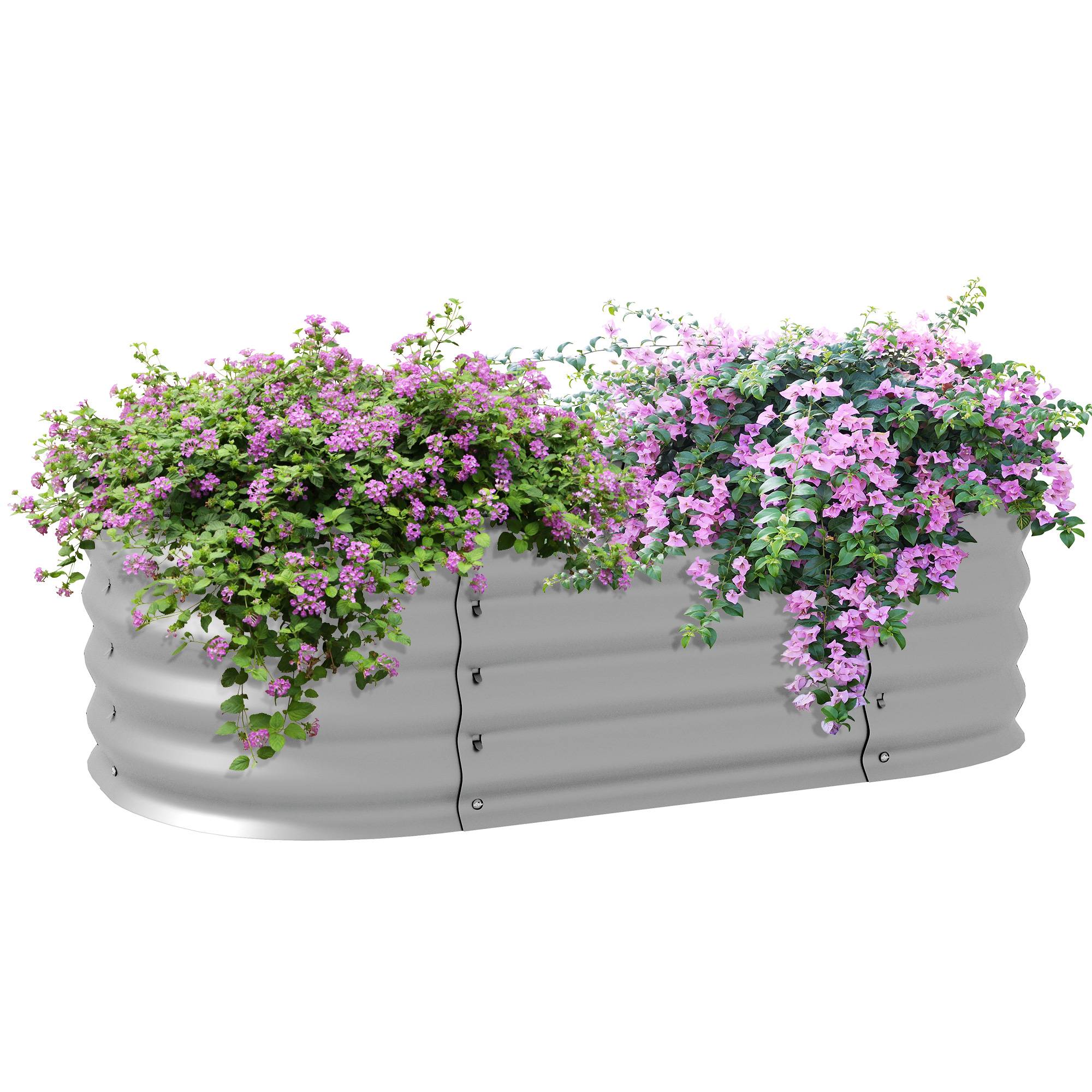 Sans Marque - Potager surélevé modulaire intempéries fond ouvert 105x62x30 cm argent