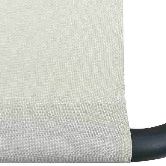 Helloshop26 - Lit de repos chaise longue transat d'extérieur 200 cm avec auvent blanc crème - Imagen 6