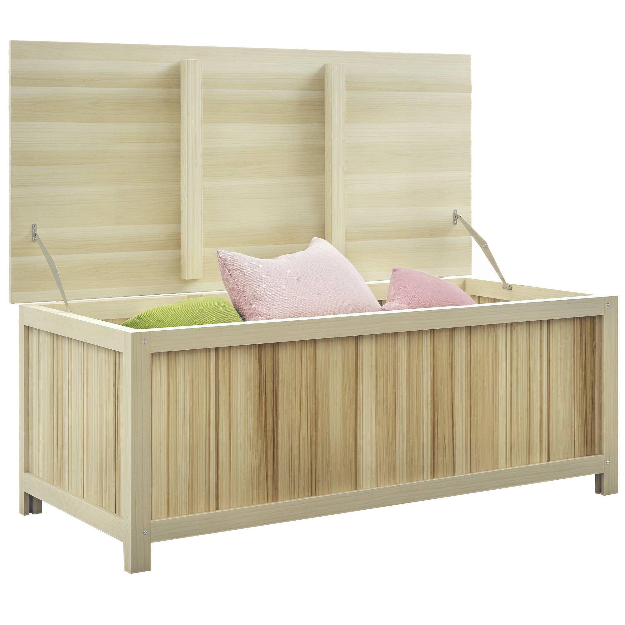 Coffre de rangement jardin en bois 172L avec vérins, pour l'extérieur - 120L x 55l x 45H cm