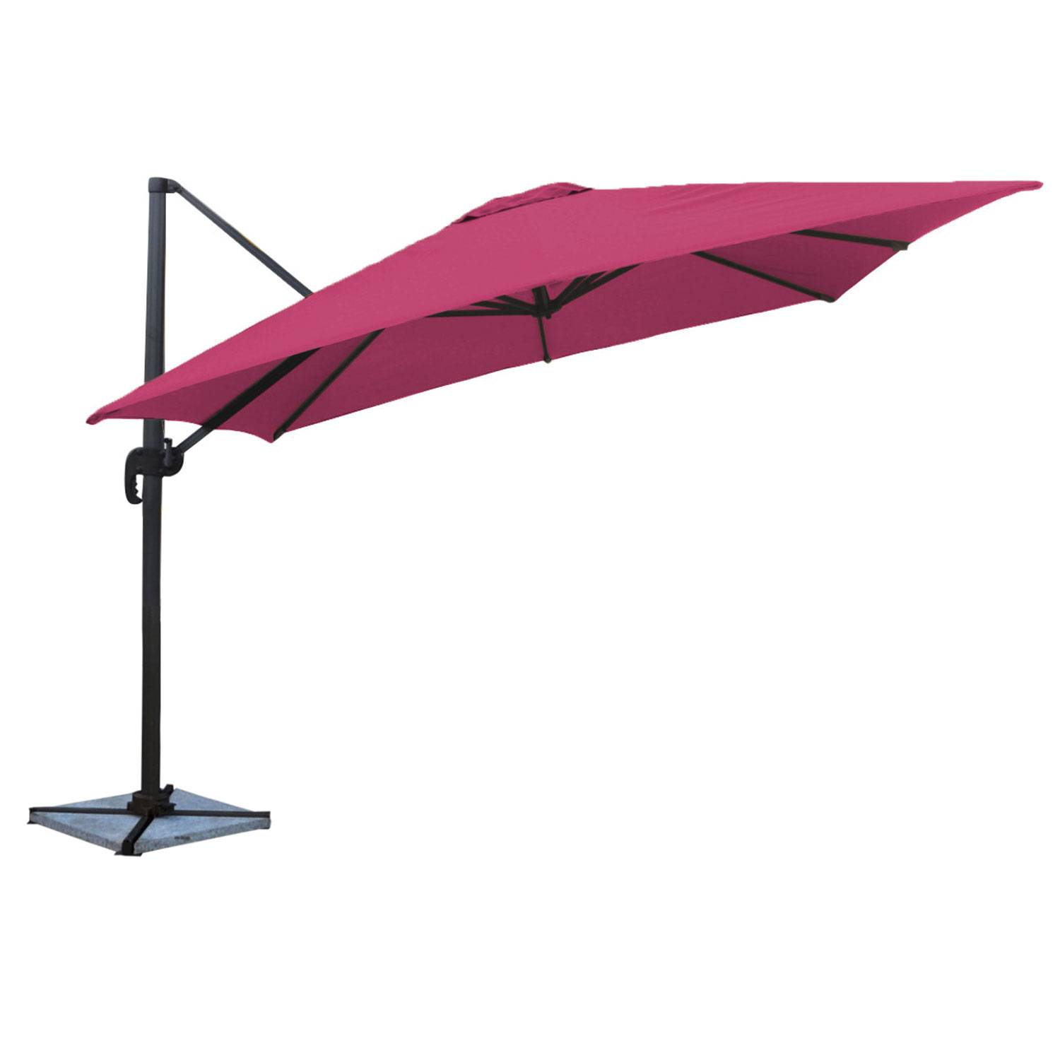 Parasol déporté MOLOKAI carré 3x3m fuchsia - HAPPY GARDEN - Imagen 1