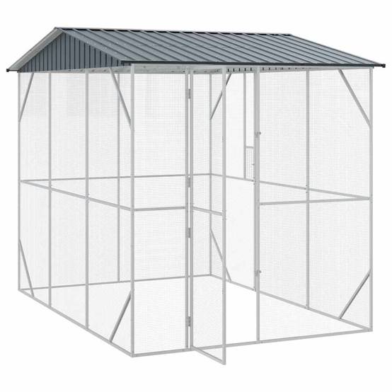 Abri Oiseaux Jardin Acier Galvanisé 227x310cm Anthracite - ComfortXL Outdoor Living - Image 4
