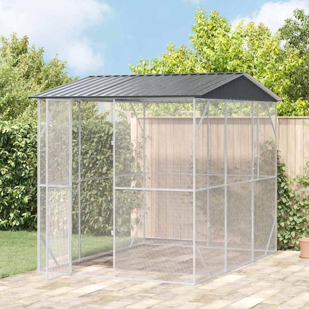 Abri Oiseaux Jardin Acier Galvanisé 227x310cm Anthracite - ComfortXL Outdoor Living - Image 1
