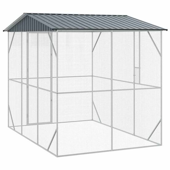 Abri Oiseaux Jardin Acier Galvanisé 227x310cm Anthracite - ComfortXL Outdoor Living - Image 5