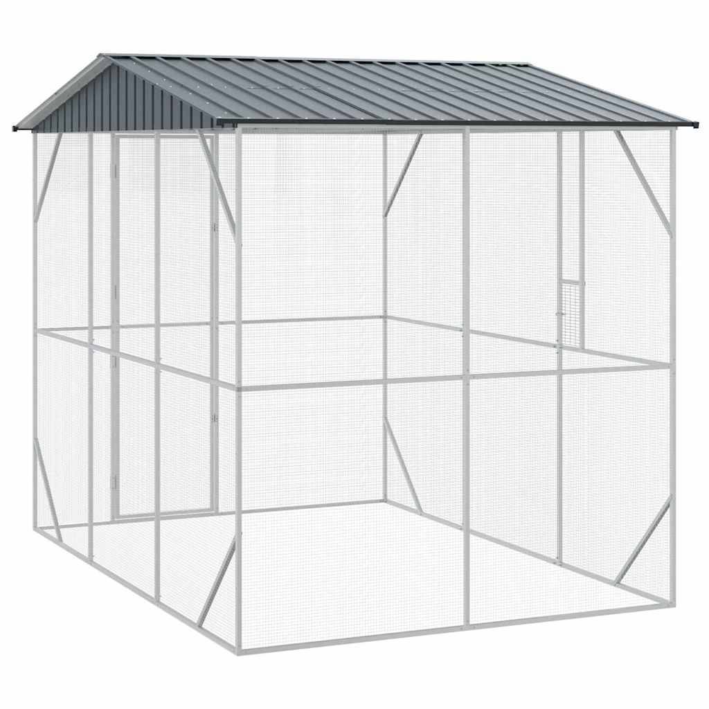 Abri Oiseaux Jardin Acier Galvanisé 227x310cm Anthracite - ComfortXL Outdoor Living - Image 5
