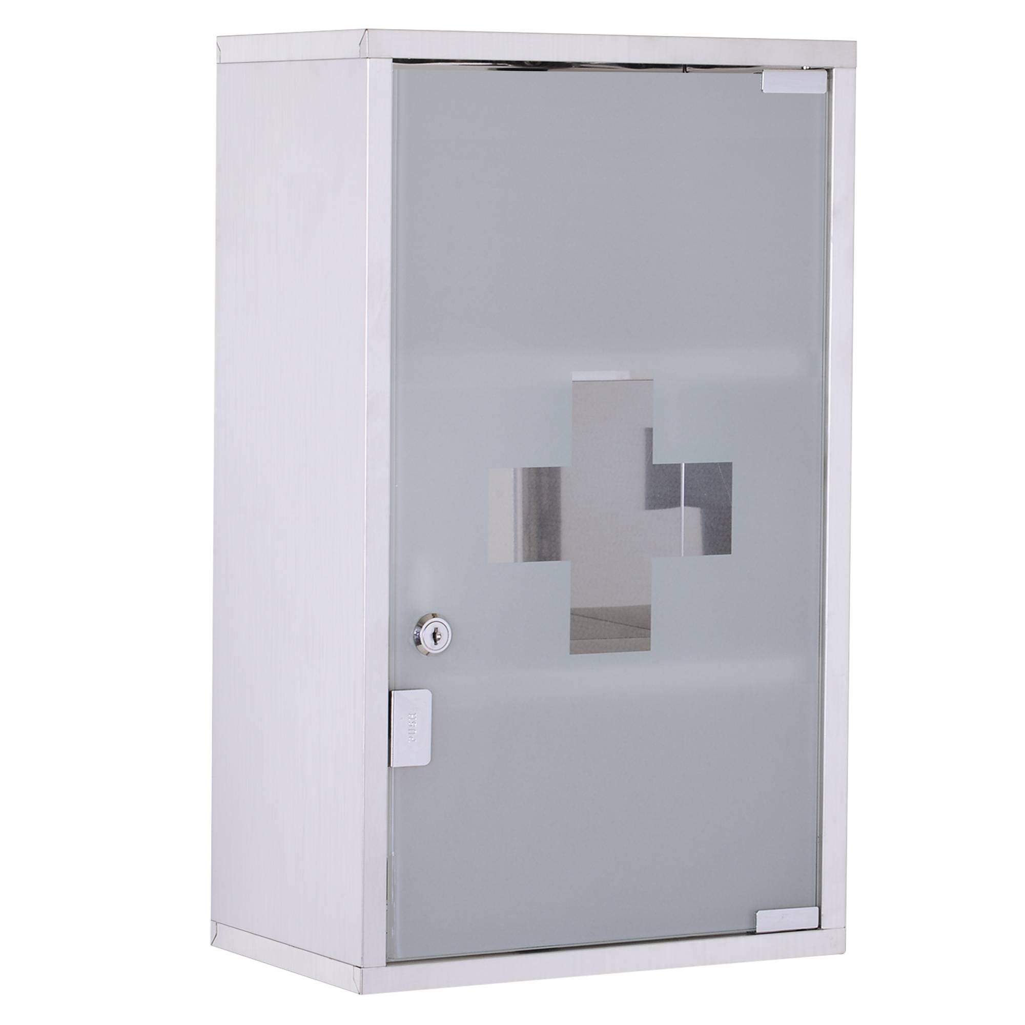 Sans Marque - Armoire pharmacie 50x30x18 cm trousse premiers secours mobile salle bain acier inoxydable serrure - Image 2