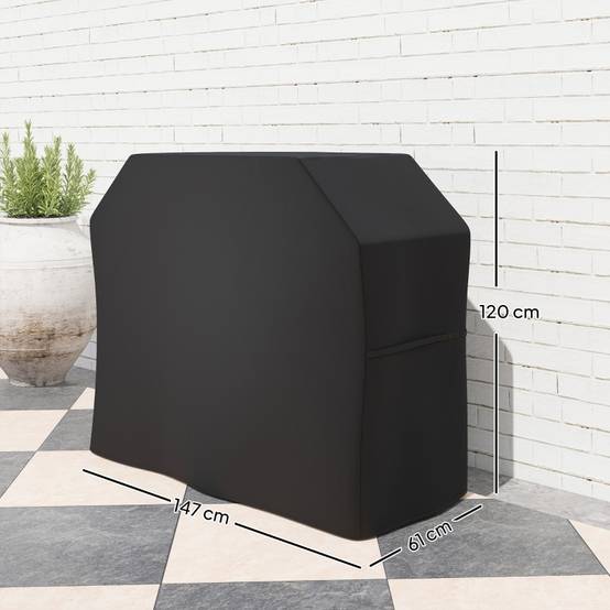 ComfortXL - Housse barbecue rectangulaire Oxford anti-UV imperméable 147x61x120cm Noir - ComfortXL Outdoor Living - Image 3