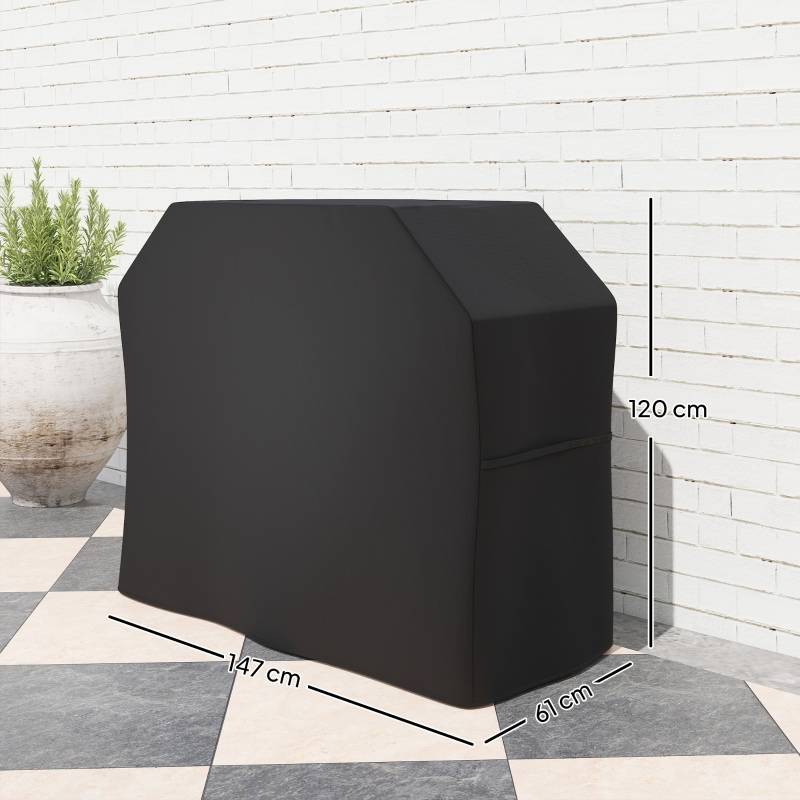 ComfortXL - Housse barbecue rectangulaire Oxford anti-UV imperméable 147x61x120cm Noir - ComfortXL Outdoor Living - Image 3