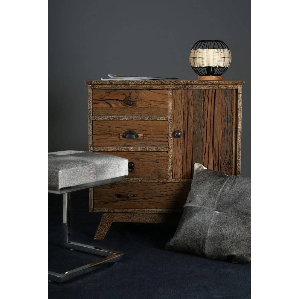 Aubry Gaspard - Lampe boule en rotin naturel et métal - Imagen 3