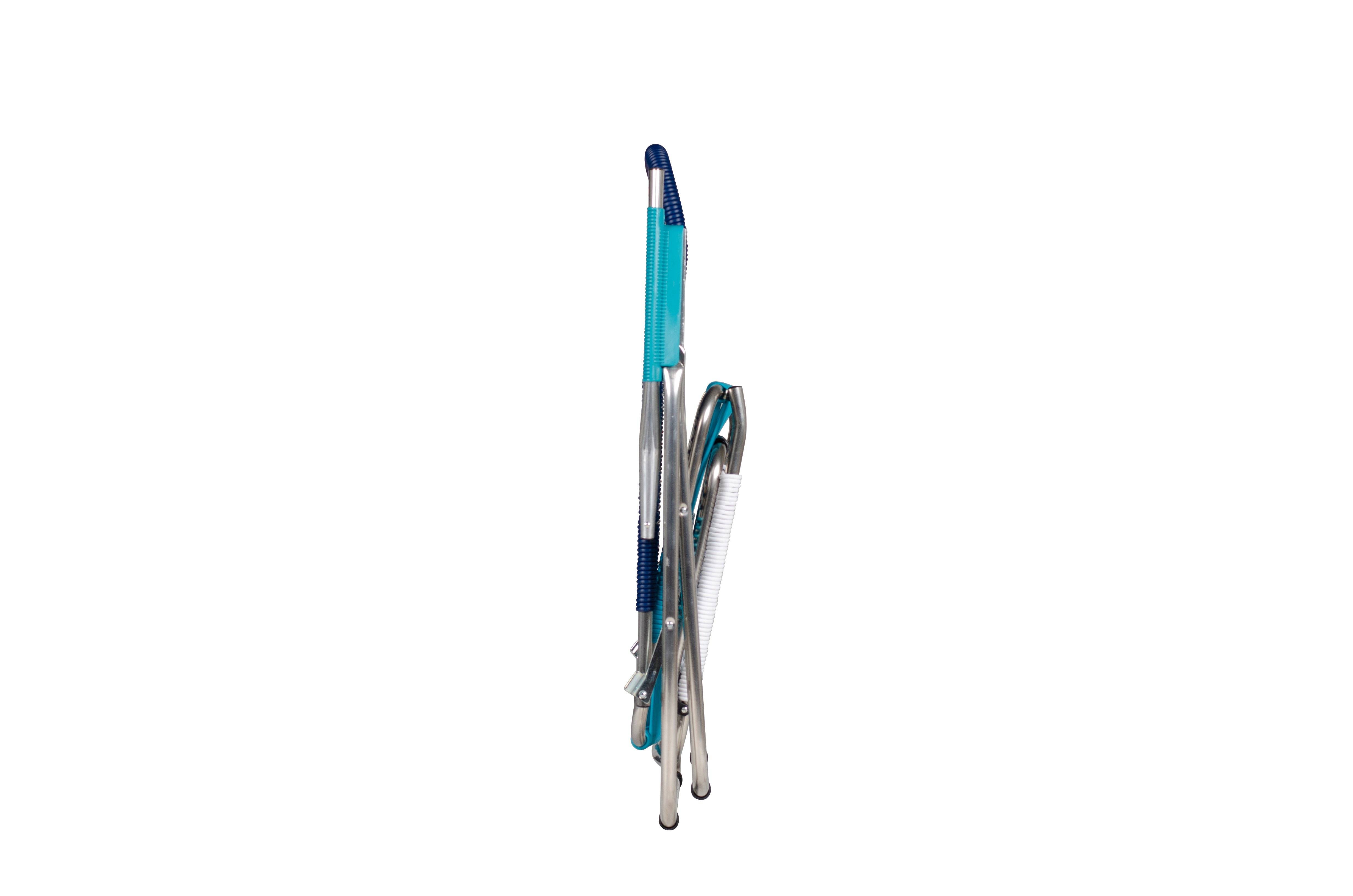 Fiam - Fauteuil Relax SPAGHETTI POP Aluminium BRUT PVC BLEU TURQUOISE BLANC 127/168x60x73/108 cm FIAM - Imagen 3