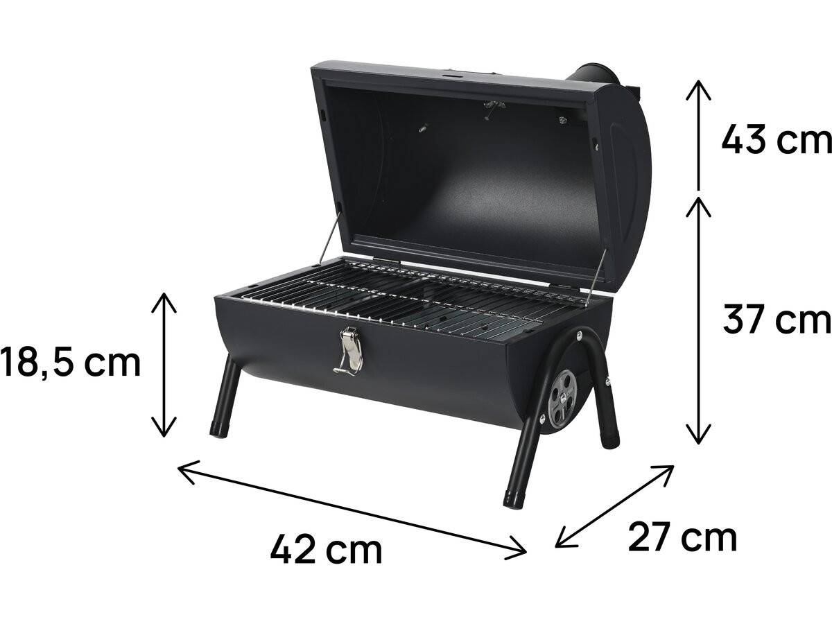 Barbecue Charbon De Bois Portable "captain" - 42 X 27 X 43 Cm - Noir -habitat Et Jardin - Image 3