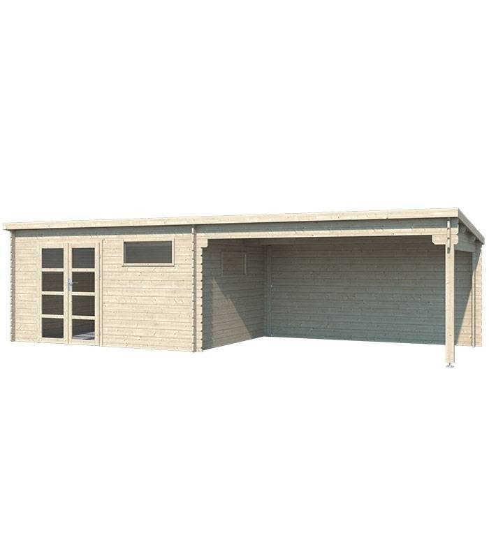 Eden Partenaire Jardin - Abri de jardin en bois 10m² avec auvent de 10.8m² - toit mono Pente - Image 2