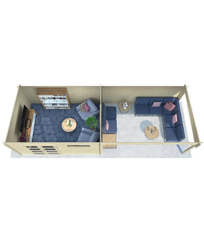 Eden Partenaire Jardin - Abri de jardin en bois 10m² avec auvent de 10.8m² - toit mono Pente - Image 3