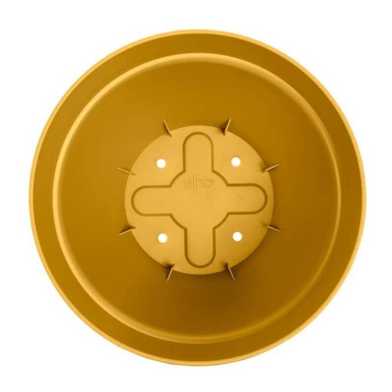Elho - Pot De Fleurs Rond Vibia - Plastique Réservoir - ø40 - Jaune Miel - Imagen 4