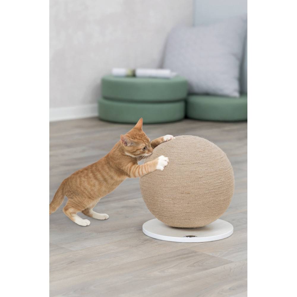 animallparadise - Griffoir boule ø 29 cm, forme rond  pour chat monté sur plateau. - Imagen 3