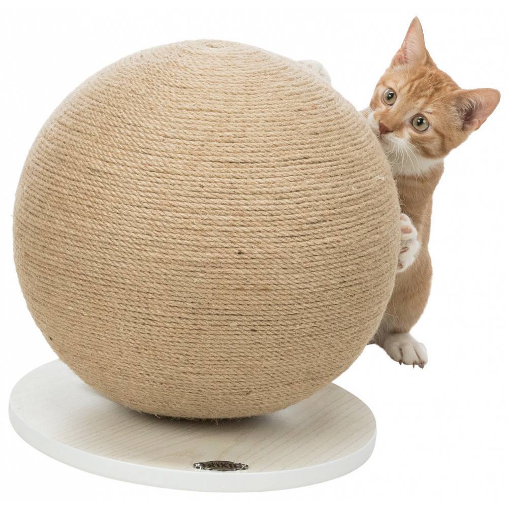 animallparadise - Griffoir boule ø 29 cm, forme rond  pour chat monté sur plateau. - Imagen 5