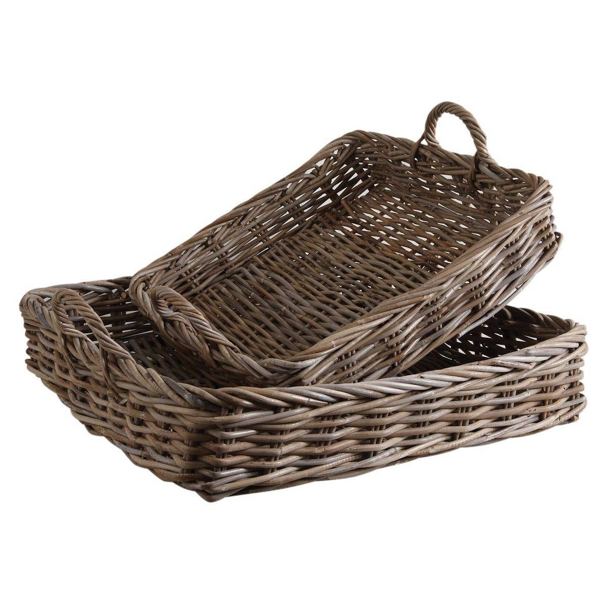 Aubry Gaspard - Plateaux en poelet gris (Lot de 2) - Imagen 1