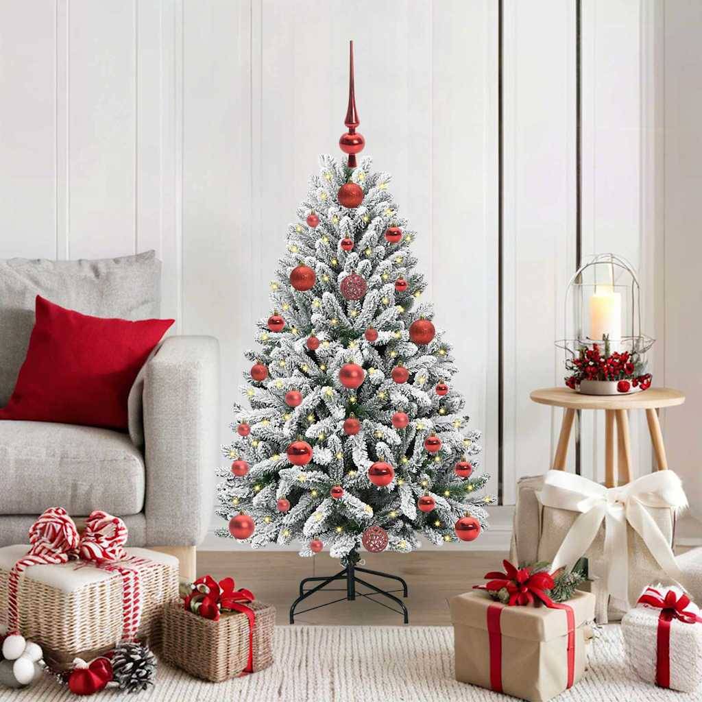 ComfortXL - Kit Complet Sapin de Noël Artificiel 120 cm Effet Neige, avec Guirlande Lumineuse LED USB – ComfortXL Outdoor Living - Image 1