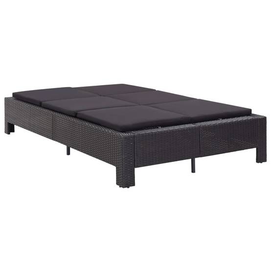 Vidaxl - Transat à 2 places avec coussin Noir Résine tressée vidaXL 46241 - Image 2