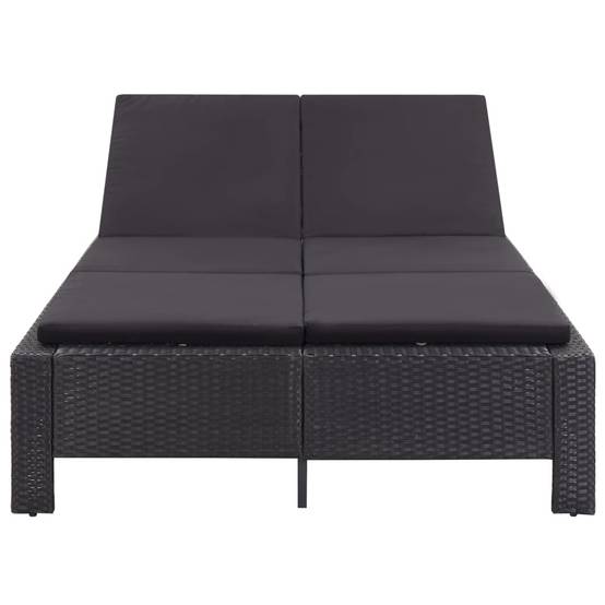 Vidaxl - Transat à 2 places avec coussin Noir Résine tressée vidaXL 46241 - Image 5