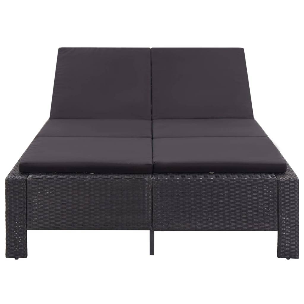Vidaxl - Transat à 2 places avec coussin Noir Résine tressée vidaXL 46241 - Image 5