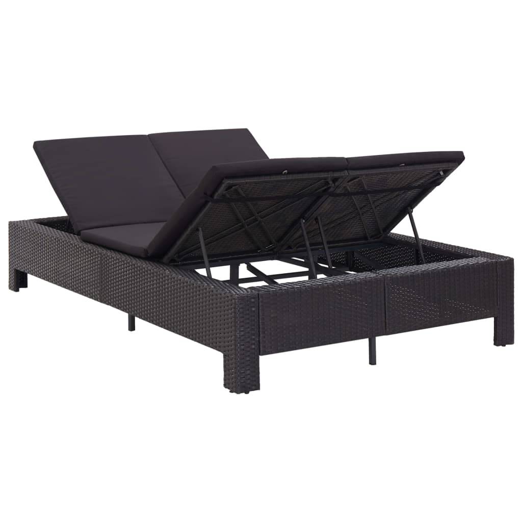 Vidaxl - Transat à 2 places avec coussin Noir Résine tressée vidaXL 46241 - Image 7