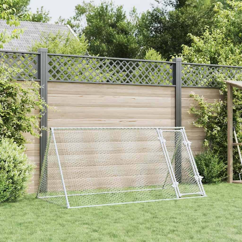 Enclos grillagé extérieur en acier galvanisé pour poules 200x105x91 cm – ComfortXL Outdoor Living - Image 3