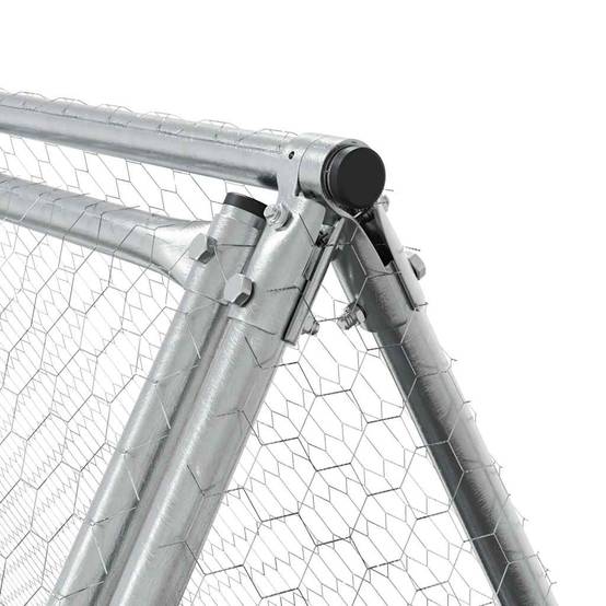 Enclos grillagé extérieur en acier galvanisé pour poules 200x105x91 cm – ComfortXL Outdoor Living - Image 8