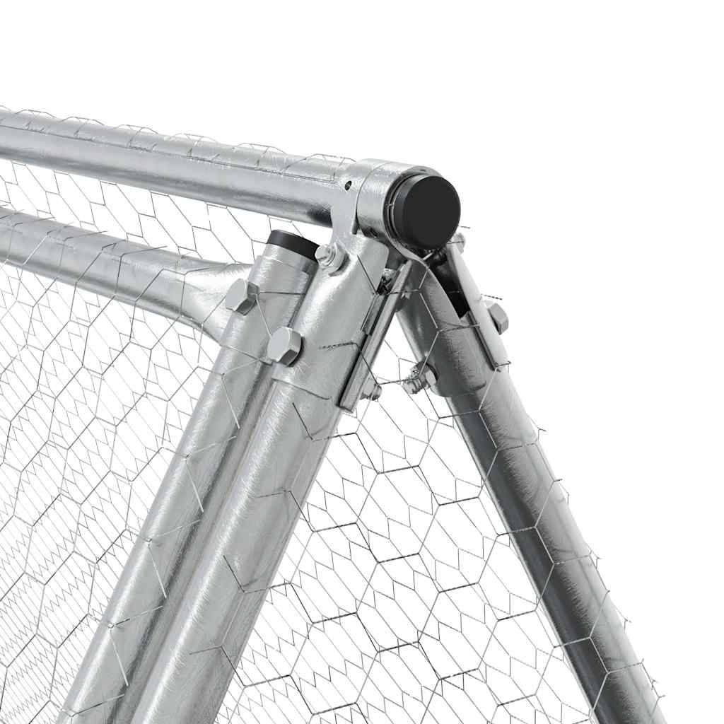 Enclos grillagé extérieur en acier galvanisé pour poules 200x105x91 cm – ComfortXL Outdoor Living - Image 8