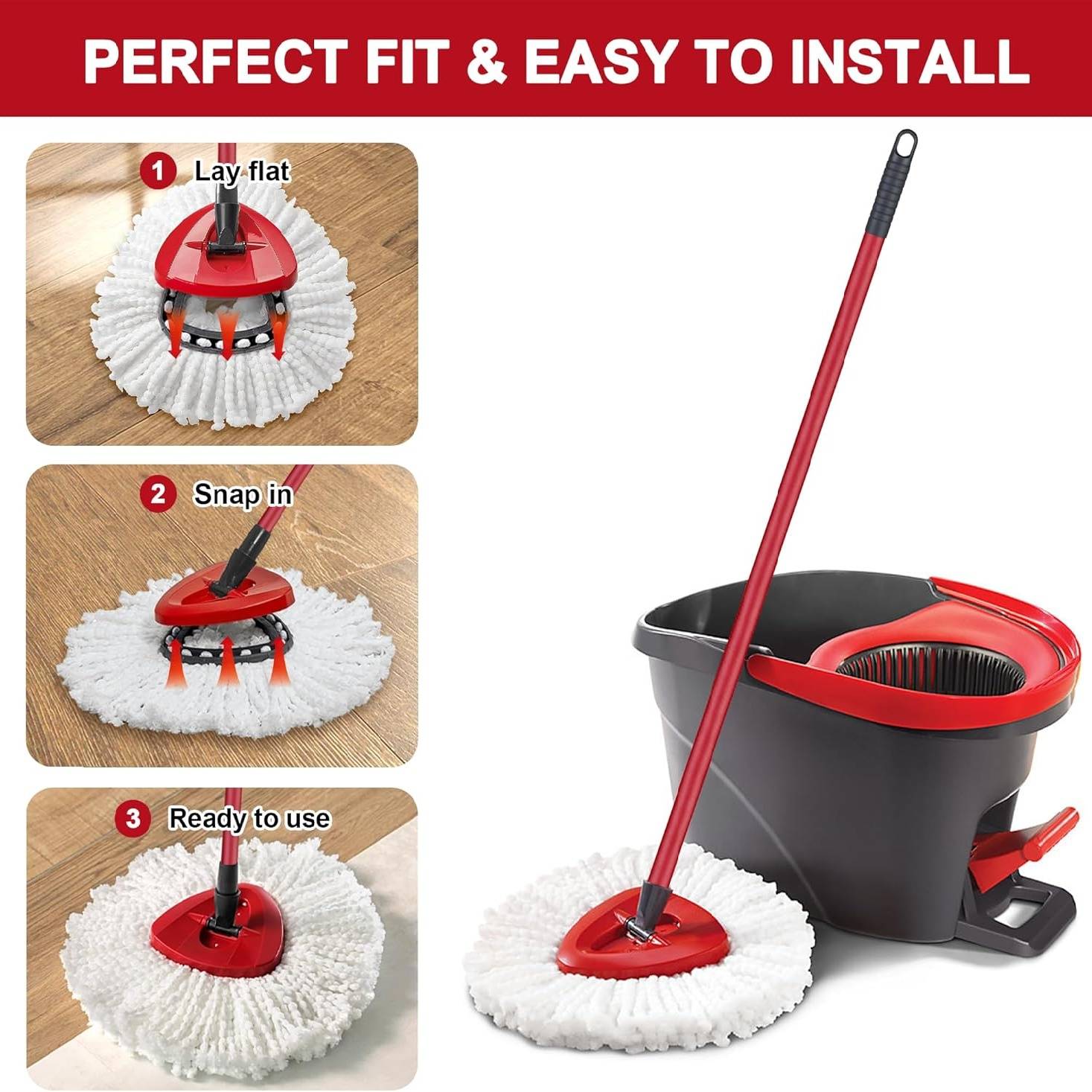 Têtes de Remplacement pour Mop compatibles avec O-Ceda ( 3 Pièces Blanc) -IntiMeg - Image 4