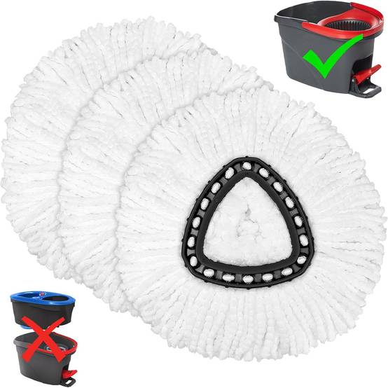 Têtes de Remplacement pour Mop compatibles avec O-Ceda ( 3 Pièces Blanc) -IntiMeg - Image 1