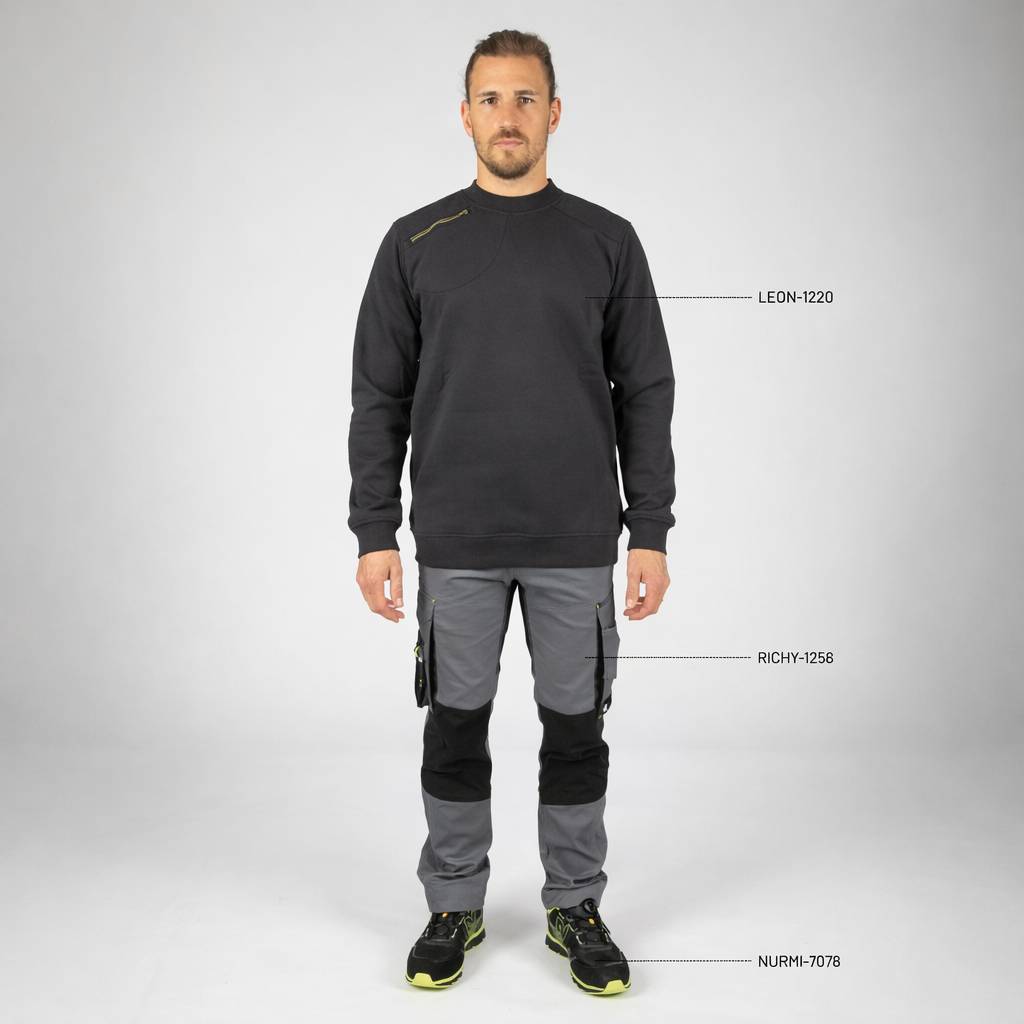 taille xl - leon - sweat de travail - 1220 gris - Image 2