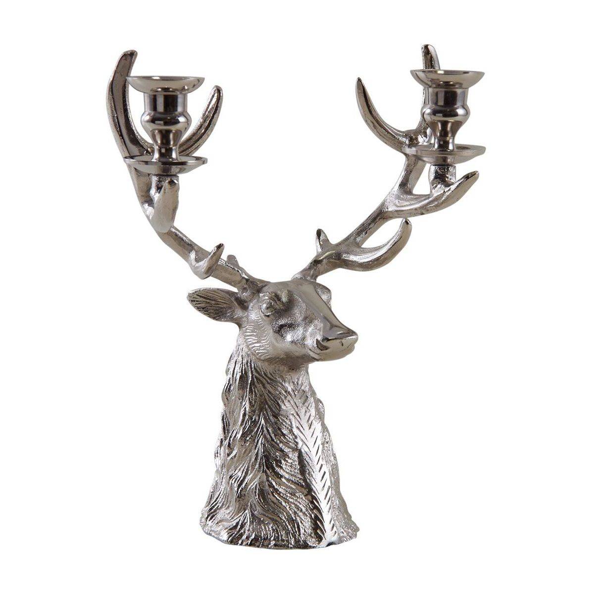 Aubry Gaspard - Bougeoir double tête de cerf en aluminium - Imagen 1