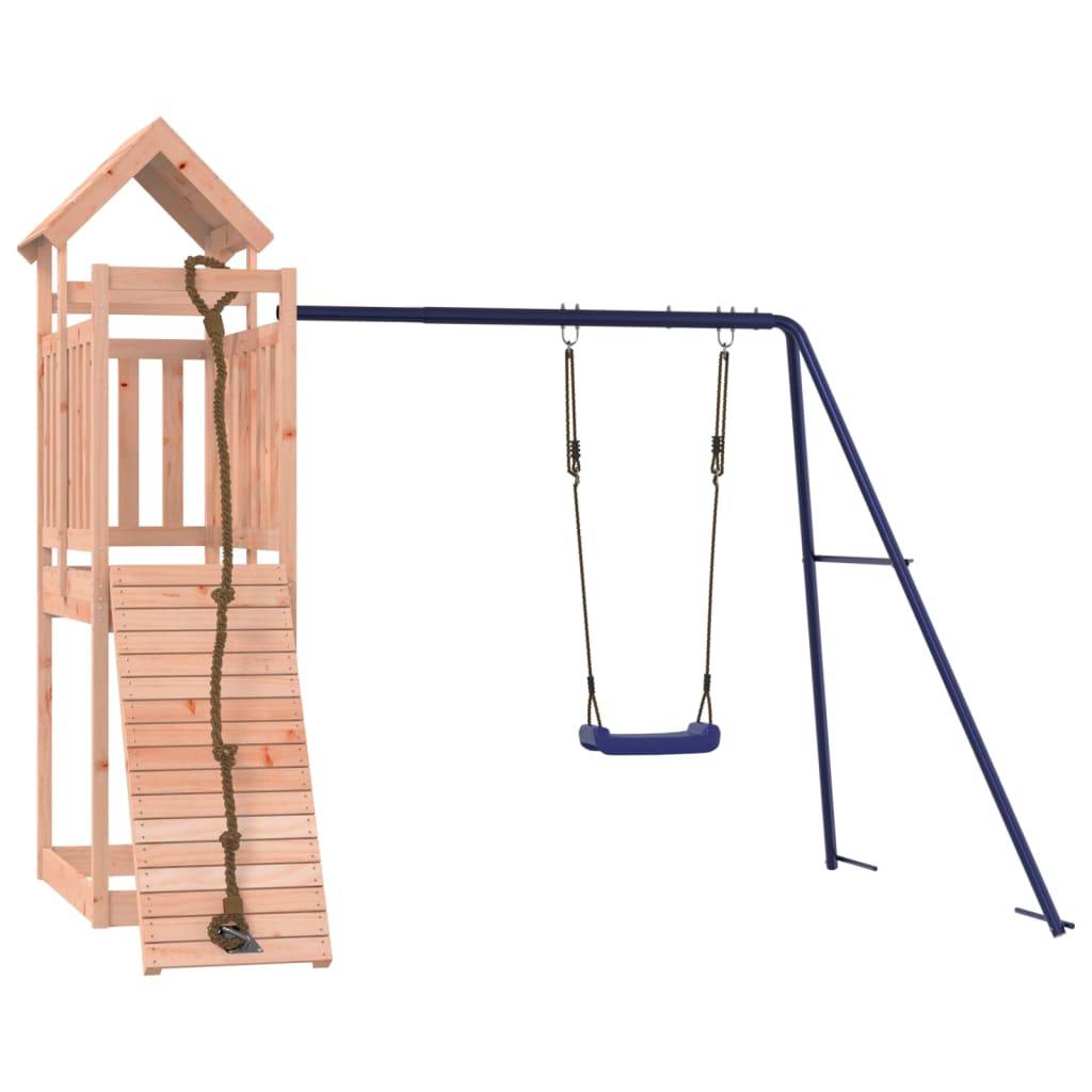 Helloshop26 - Aire de jeux d'extérieur balançoires toboggan portiques robuste jeux jardin 243 x 186 x 214 cm bois massif de douglas - Imagen 1