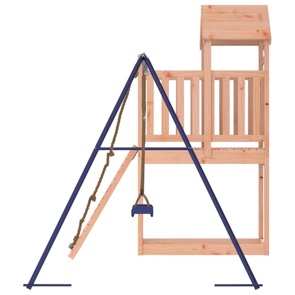 Helloshop26 - Aire de jeux d'extérieur balançoires toboggan portiques robuste jeux jardin 243 x 186 x 214 cm bois massif de douglas - Imagen 4