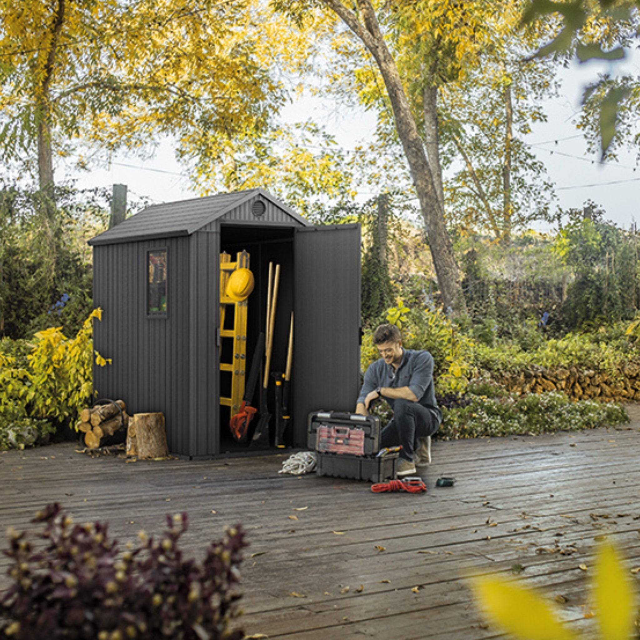 Keter - Abri de jardin en résine 2,3 m² Keter DARWIN 4x6 Vert - Image 3