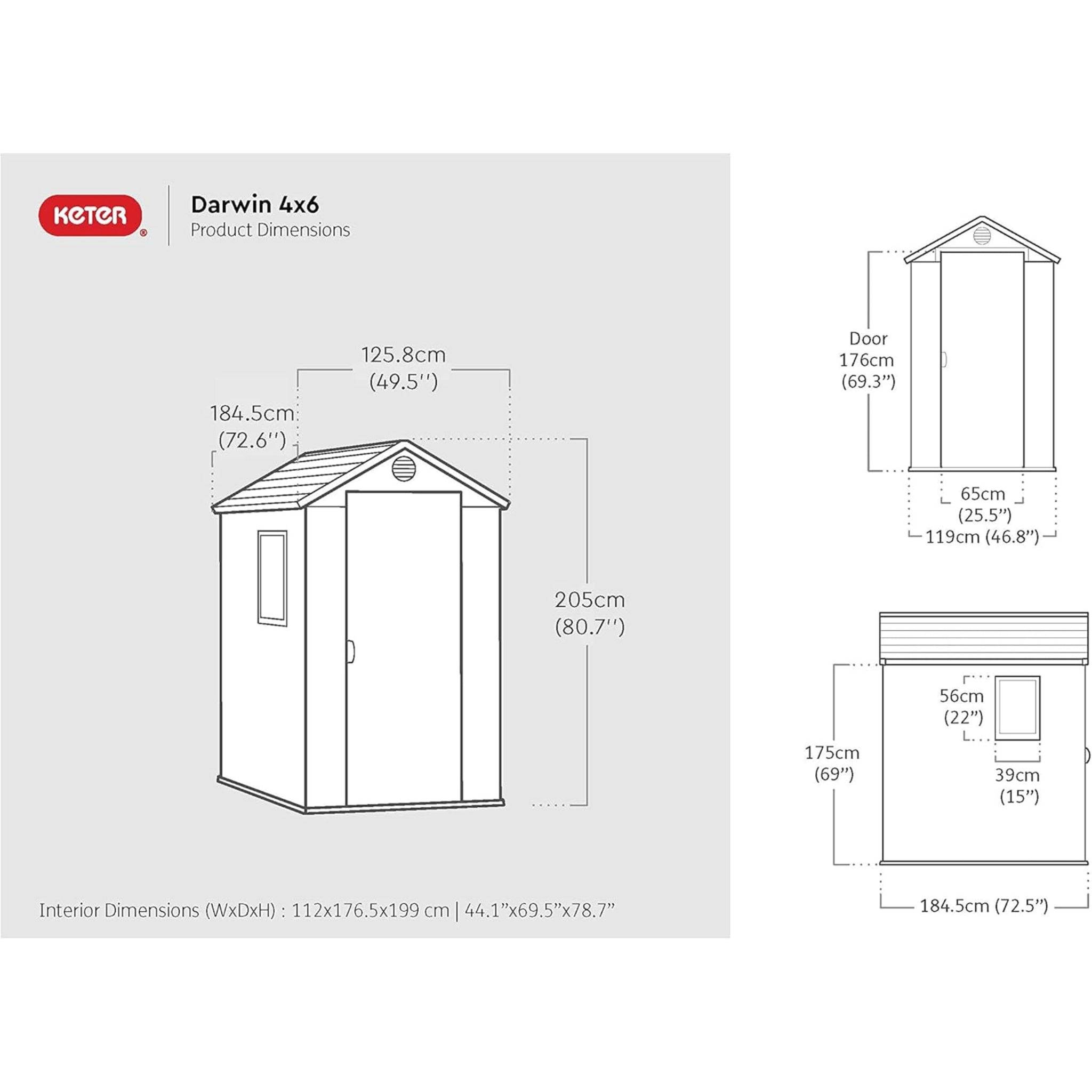 Keter - Abri de jardin en résine 2,3 m² Keter DARWIN 4x6 Vert - Image 4