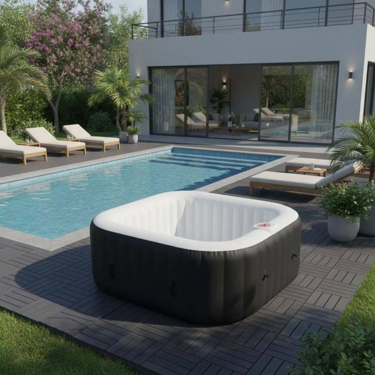 SUNSPA - Spa gonflable carré 6 places 130 micro-jets 40 °C 800 L - SUNSPA - Image 5