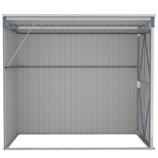 Helloshop26 - Abri de jardin cabane cabanon maison de stockage remise extérieur hangar outils robuste mural 118 x 194 x 178 cm acier galvanisé gris - Imagen 4