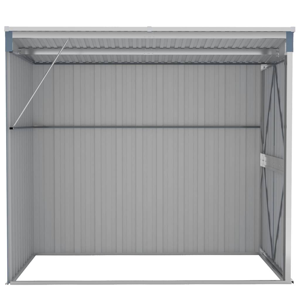 Helloshop26 - Abri de jardin cabane cabanon maison de stockage remise extérieur hangar outils robuste mural 118 x 194 x 178 cm acier galvanisé gris - Imagen 4