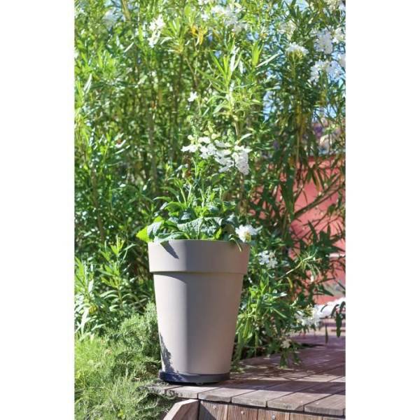 EDA Plastiques - Eda Vase Toscane Mi-haut - ø 44 X 53 Cm - 50 L - Taupe - Imagen 3