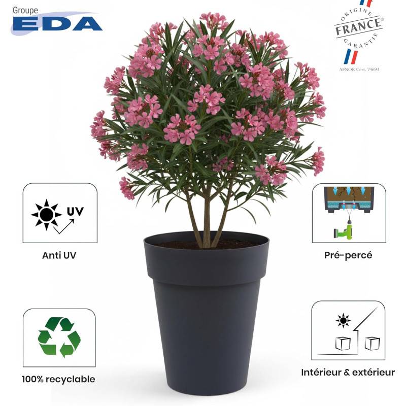 EDA Plastiques - Eda Vase Toscane Mi-haut - ø 44 X 53 Cm - 50 L - Taupe - Imagen 8