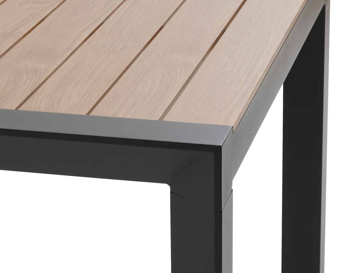 Hesperide - Table de jardin rectangulaire alu Evasion 8 places effet bois Honey Graphite + 8 fauteuils Piazza - Hespéride - Image 5