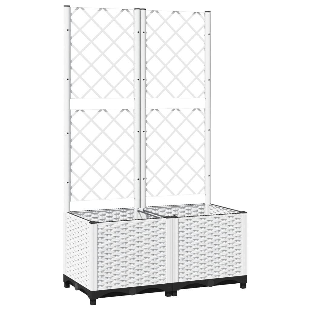 ComfortXL - Jardinière Haute avec Treillis en PP pour Jardin Terrasse Balcon Blanc 80cm – ComfortXL Outdoor Living - Image 2