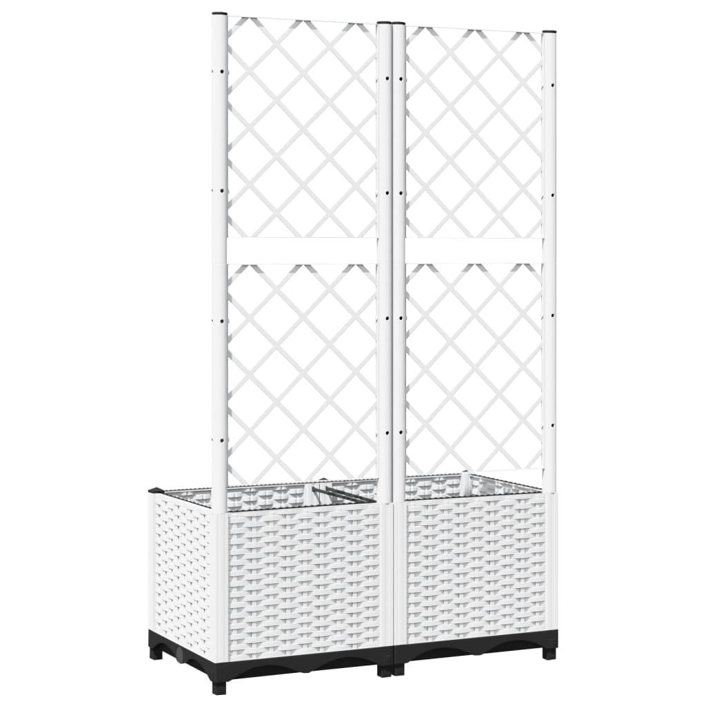 ComfortXL - Jardinière Haute avec Treillis en PP pour Jardin Terrasse Balcon Blanc 80cm – ComfortXL Outdoor Living - Image 6