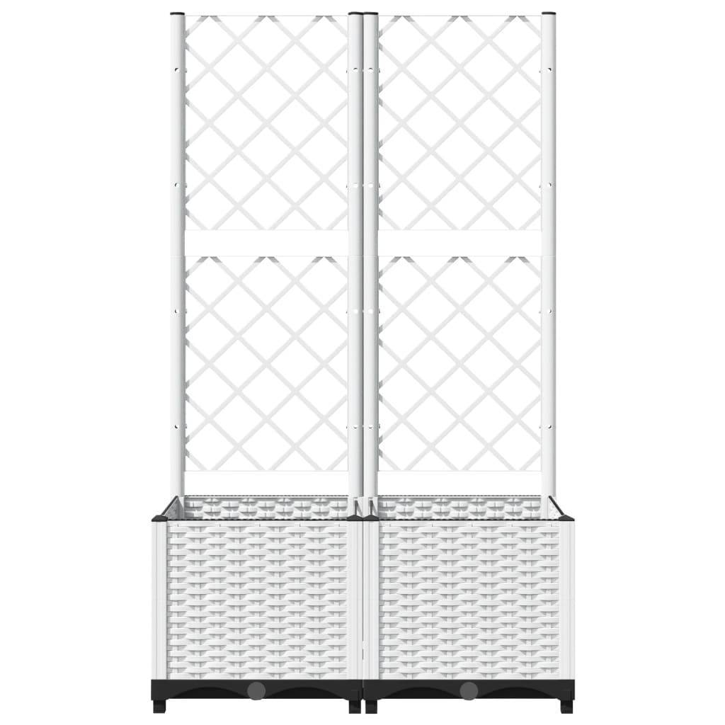 ComfortXL - Jardinière Haute avec Treillis en PP pour Jardin Terrasse Balcon Blanc 80cm – ComfortXL Outdoor Living - Image 4