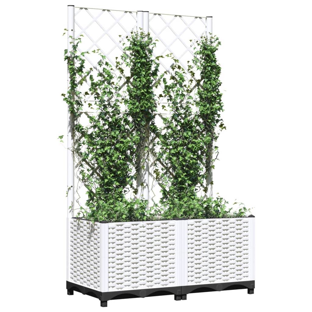 ComfortXL - Jardinière Haute avec Treillis en PP pour Jardin Terrasse Balcon Blanc 80cm – ComfortXL Outdoor Living - Image 3