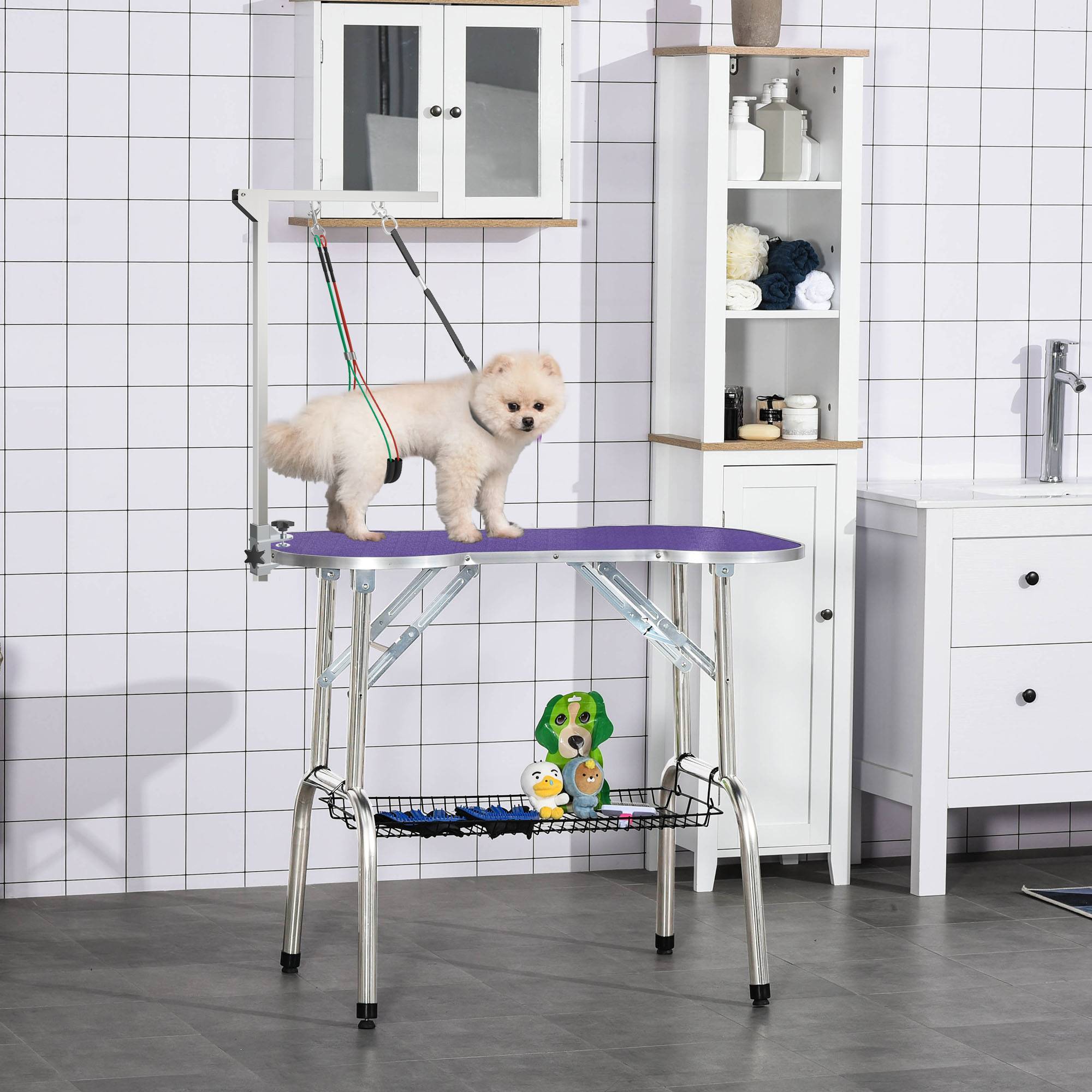 Sans Marque - Bras toilettage pliable inox collier serrage grands/petits chiens réglable 74cm,Sans Marque - Image 4