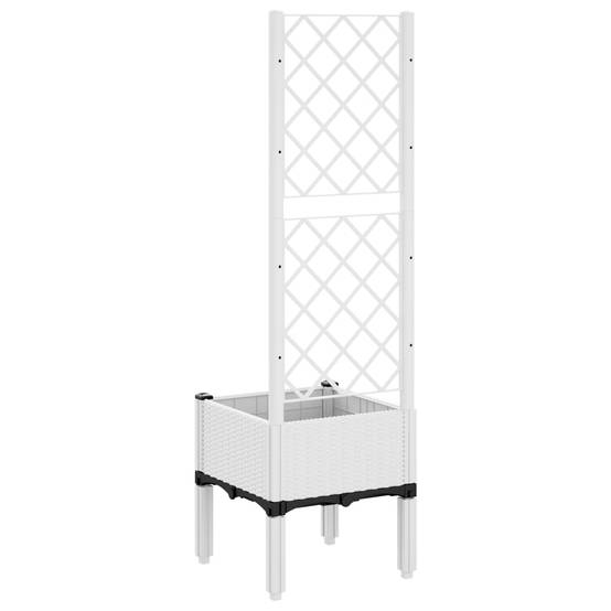Jardinière avec Treillis PP Blanc 40 x 40 x 142 cm - PANGIVO - Image 5