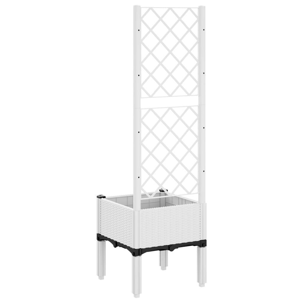 Jardinière avec Treillis PP Blanc 40 x 40 x 142 cm - PANGIVO - Image 5
