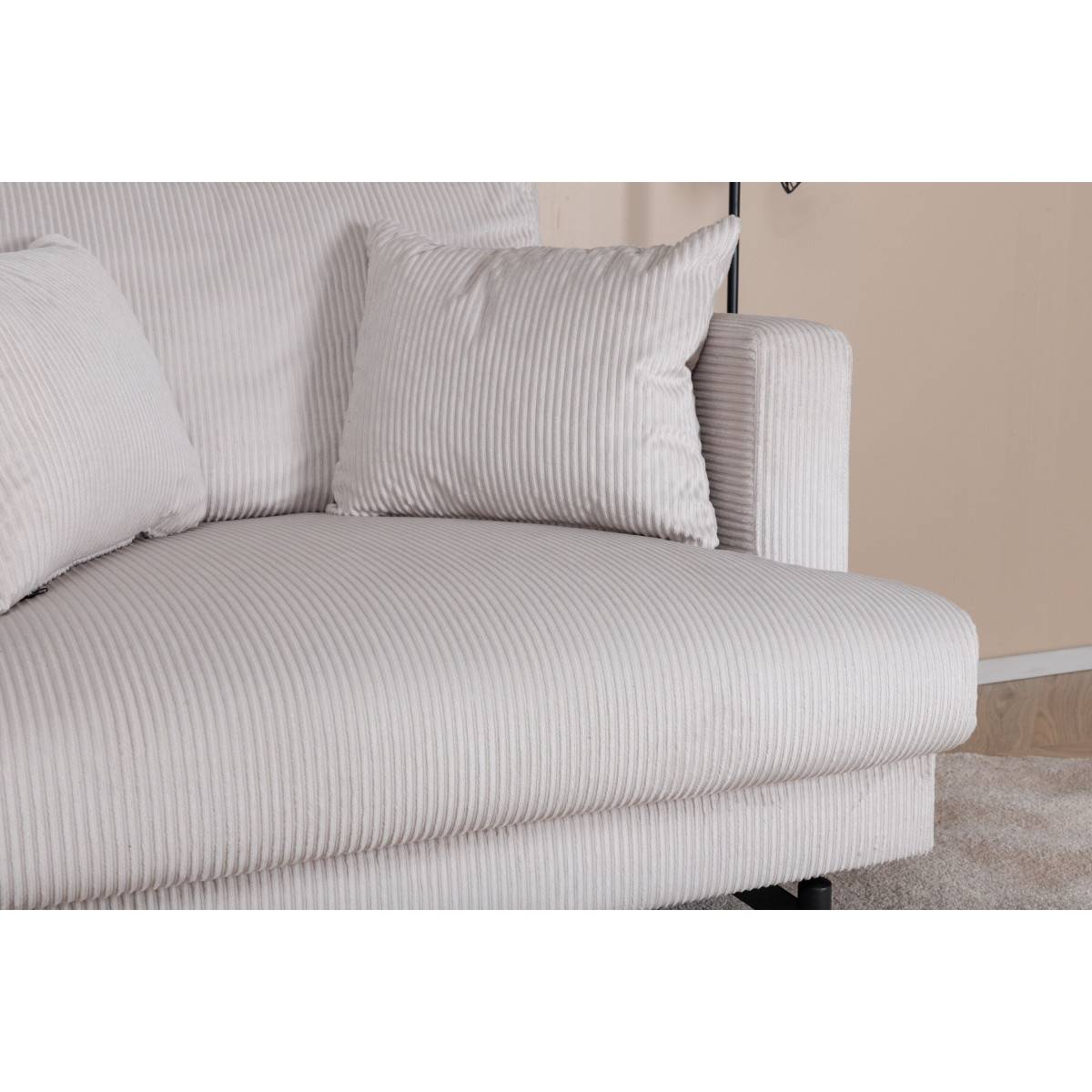 Paris Prix - Fauteuil en Velours Côtelé "Sofia" 104cm Beige - Image 9